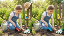 9-Second Visual Challenge: Spot the 3 Differences in the Girl Planting Image