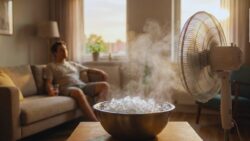 How to cool a room with ice cubes?